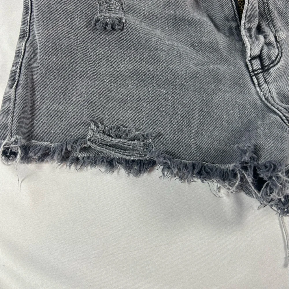 PacSun Women’s Charcoal Distressed‎ High Rise Gestival Jean Shorts Size 26
